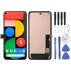 OLED LCD Ekran dla Google Pixel 5 5G Digitizer Pełny montaż z ramką (czarny) 